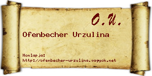 Ofenbecher Urzulina névjegykártya